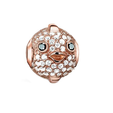Thomas Sabo Damen Bead Charm-Einhänger Kugelfisch Fugu 925 Silber rosegold K0148-416-14